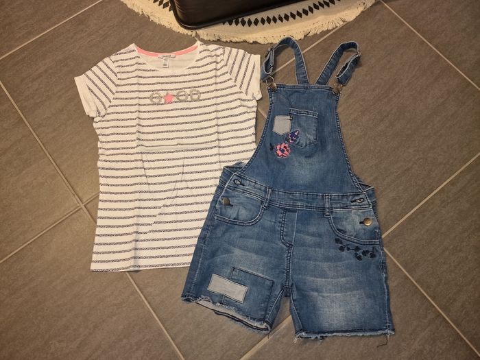 T-shirt +salopette fille 12 ans