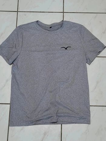 🔥 T-shirt gris chiné style minimaliste – Taille L