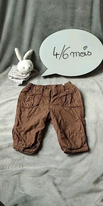 Pantalon Mixte 4/6 mois marron L.O.G.G H&M 100% coton