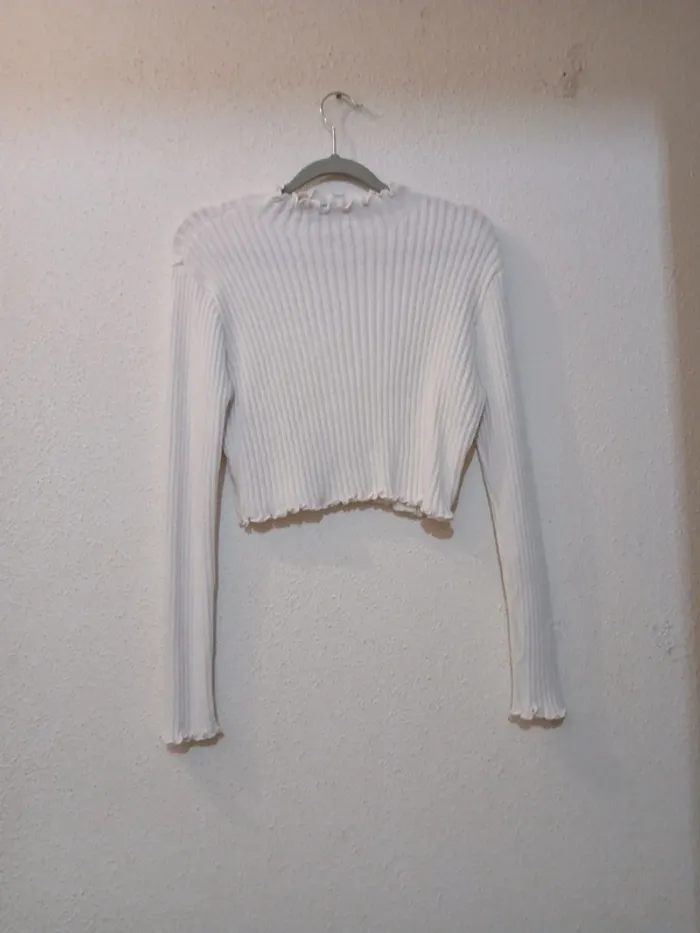 Sweat blanc court basic " shein " taille L
