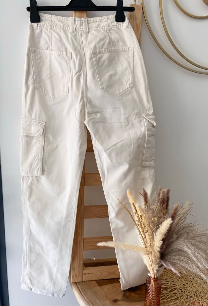 Pantalon cargo femme crème Pimkie taille 36 - photo numéro 3