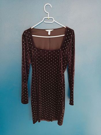 Robe velours noir a strass