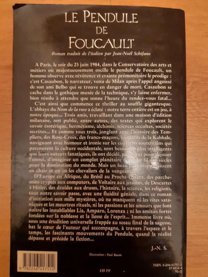 Livre le Pendule de Foucault de Umberto Eco - photo numéro 2