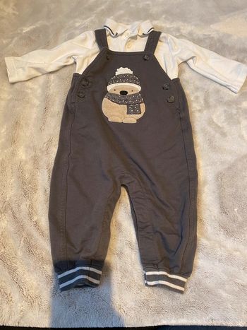 Ensemble salopette 6 mois pingouin
