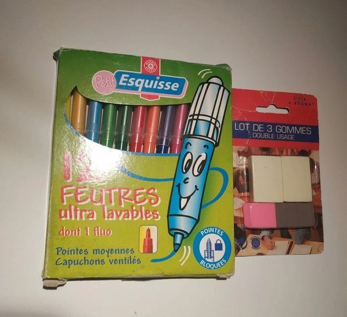 lot feutres & gommes 🎀