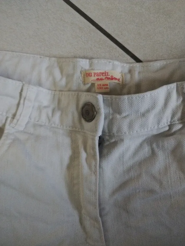 Short court jeans blanc 12 ans - photo numéro 3