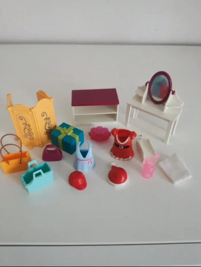 Playmobil loge d artiste avec coiffeuse paravent sac robe cadeau meublé