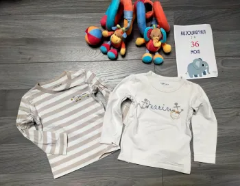 2 maillots manches longues 3 ans Vertbaudet