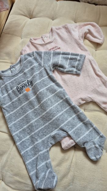 Lot de 2 grenouillères en velours