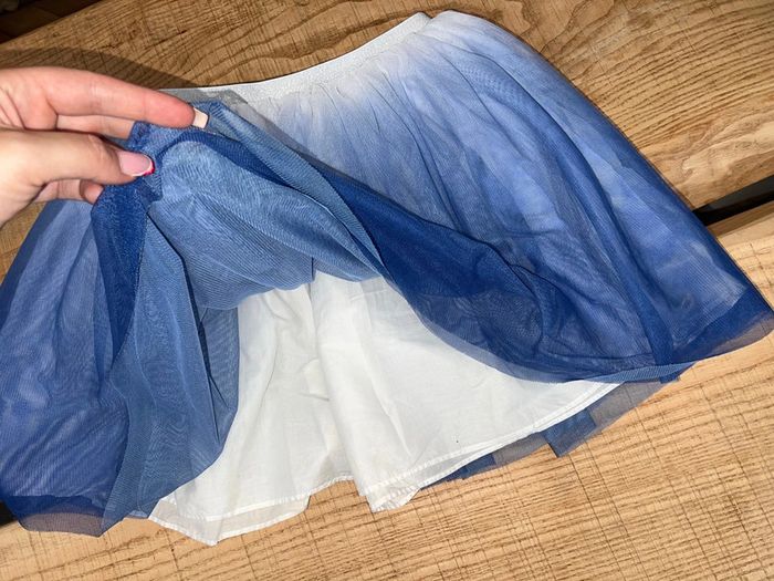 Jupe en voilage bleu blanche tulle été princesse 12 ans okaidi - photo numéro 2