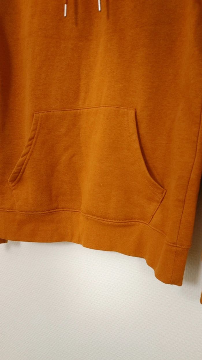 Sweat à capuche orange sans zip avec cordon poche devant - photo numéro 2