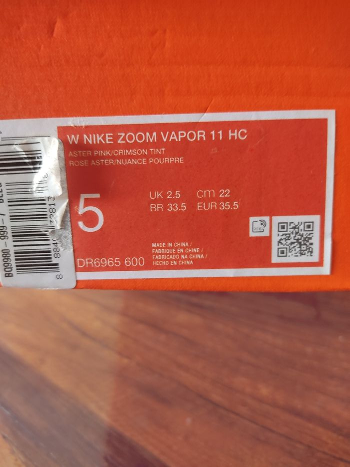 Baskets Nike Zoom vapor 11 HC T 35.5 - photo numéro 8