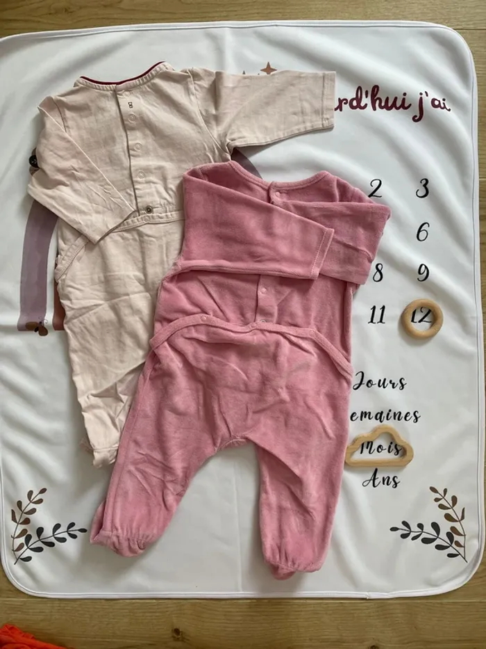 Lot de 2 pyjamas bébé fille – Obaïbi – Taille 12 mois - photo numéro 2