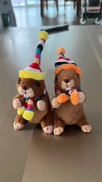 Lot de 2 petite marmottes - porte clés