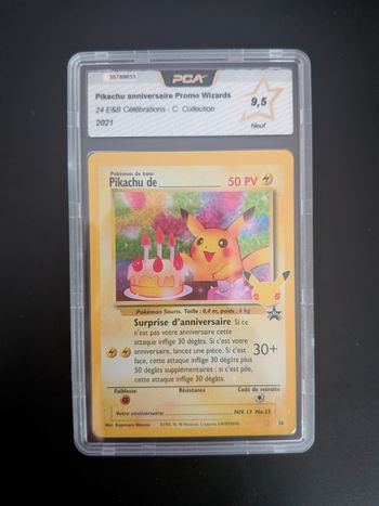 Carte Pokémon Pikachu de _ Anniversaire 24 EB7.5 Célébrations 25 ans  PCA 9,5