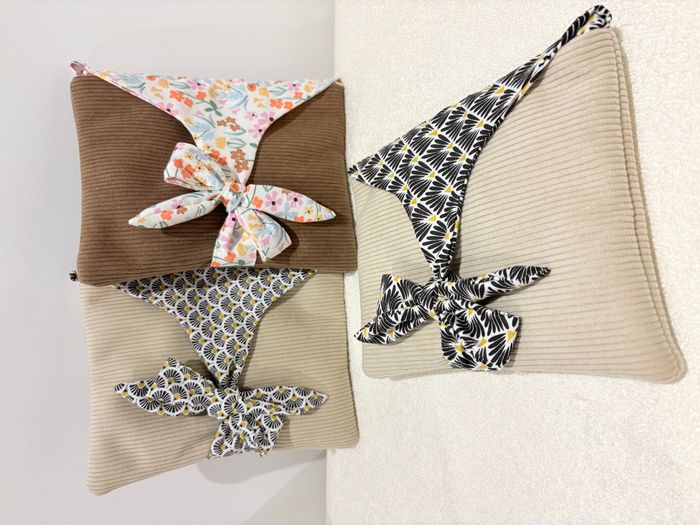 Pochette à livre de poche ou liseuse Beige à éventails - photo numéro 2