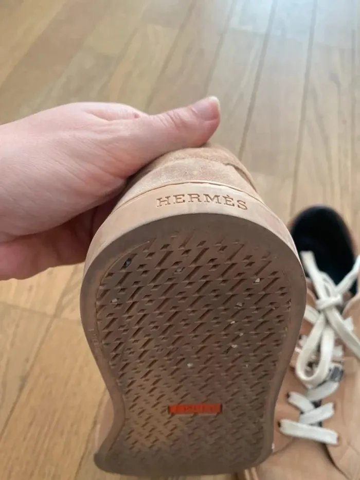 Baskets sneakers Day en daim rose Hermès taille 37 - photo numéro 12