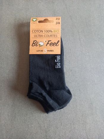 Chausettes 31/34 neuves Bio Feel en coton biologique