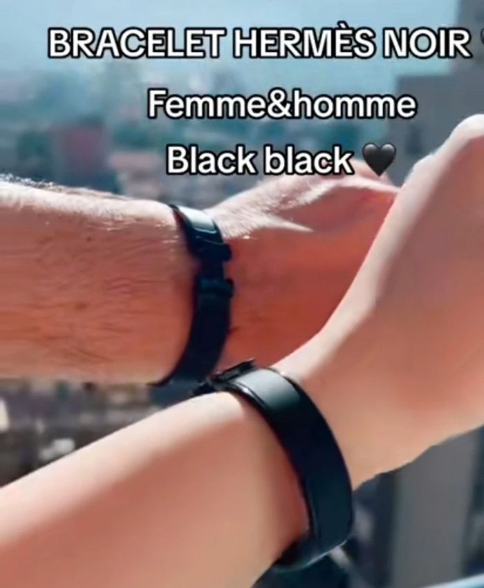 Bracelet style H noir 19cm