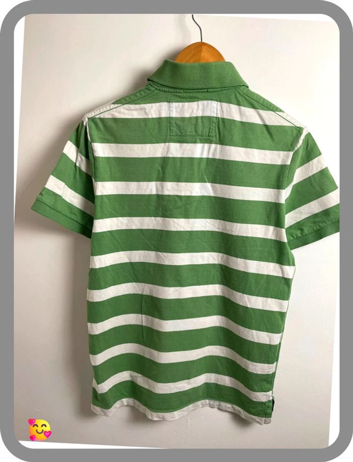 Polo American Eagle – Homme – Taille M – Vert et blanc – Bon état - photo numéro 3