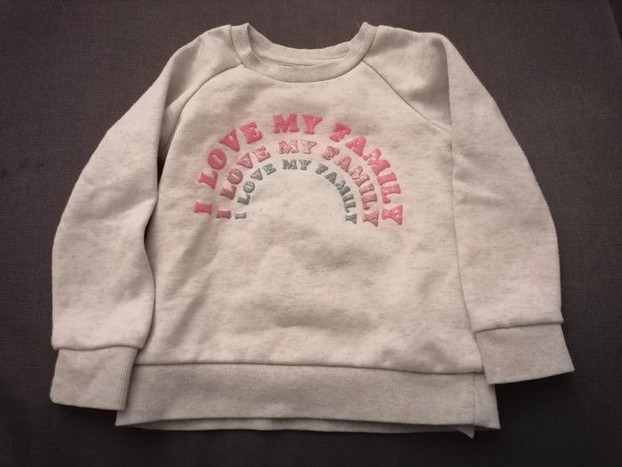 Pull hiver bébé fille I love my family