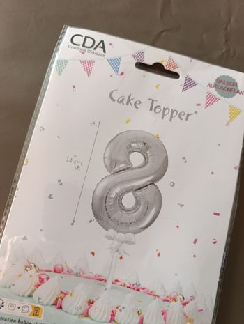 Chiffre ballon à gonfler pour gâteau 8 ans