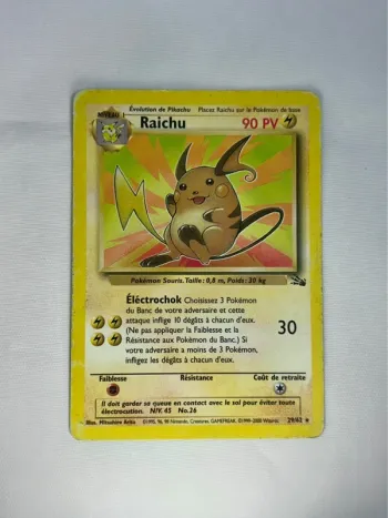 Raichu 29/62 – Carte Pokémon Vintage Française