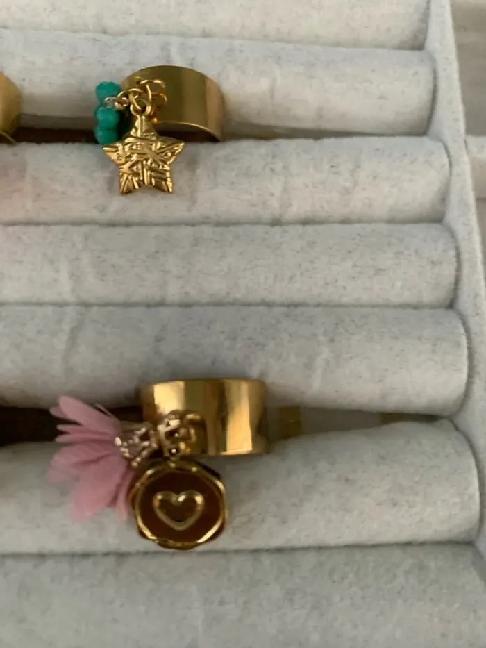 lot 4 bague acier inoxydable ajustables - photo numéro 3