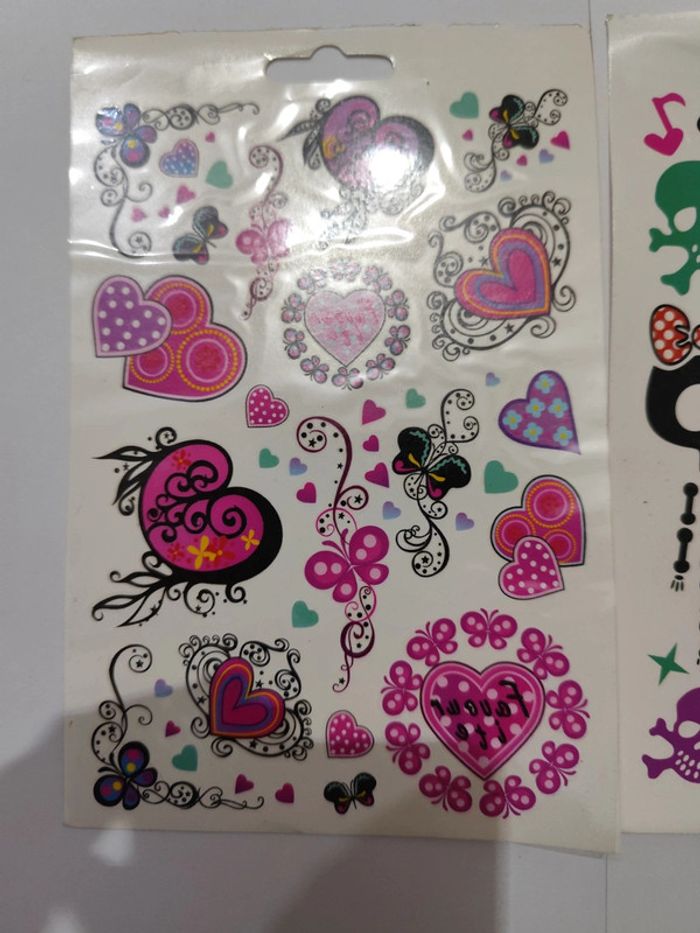 Lot de 3 planches de tatouages éphémères - photo numéro 2