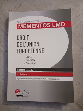 livre droit de l'union européenne 4e éditions Gualino