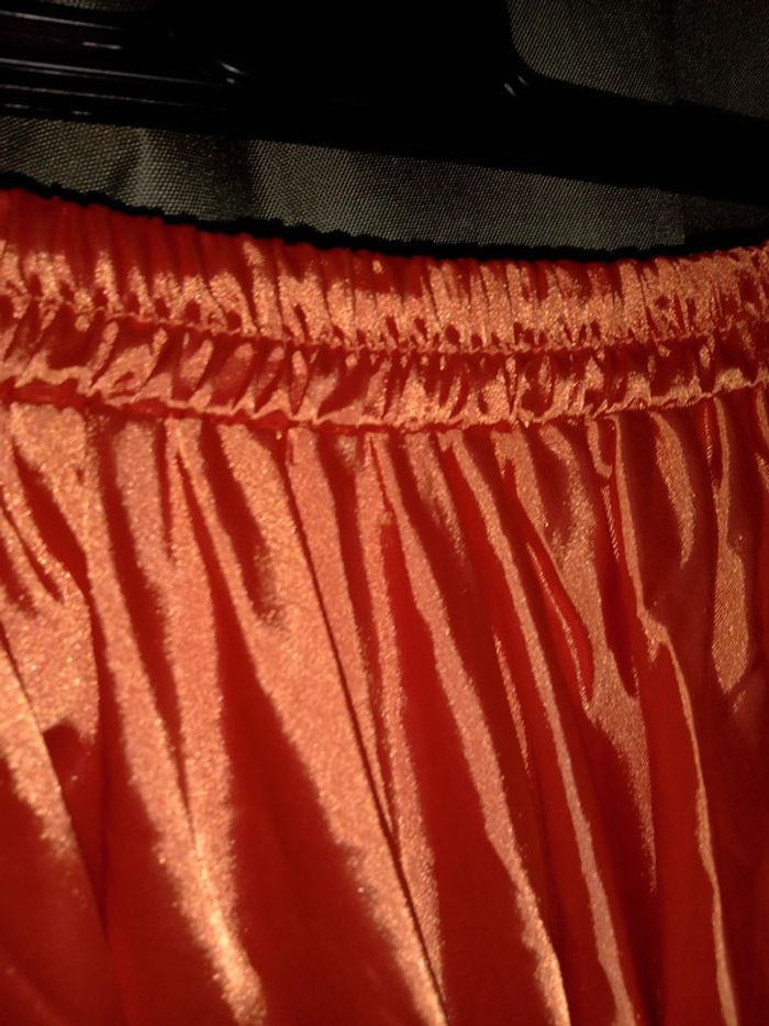 Jupe soleil danse orientale satin orange - photo numéro 3