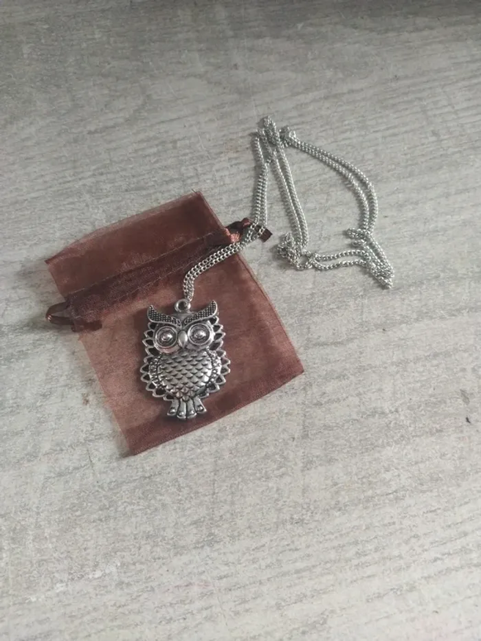 Collier sautoir fantaisie chouette / hiboux