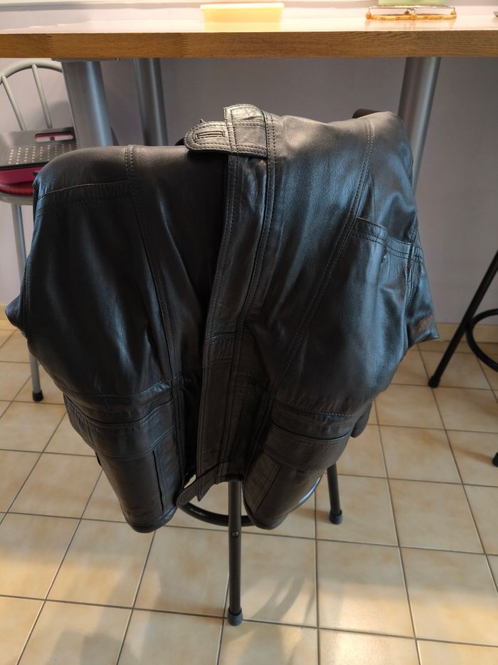 Blouson homme simili cuir noir - photo numéro 3