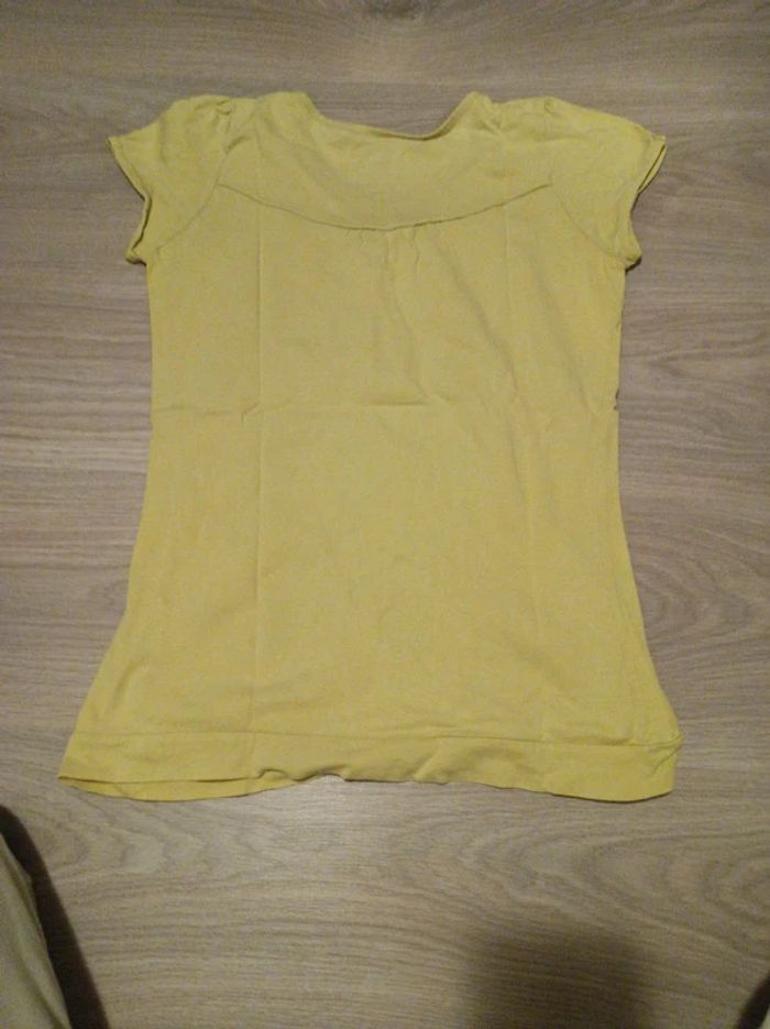T-shirt uni femme vert taille 1 (S-36) en bon état - photo numéro 5