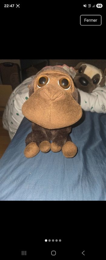 Peluche singe marron