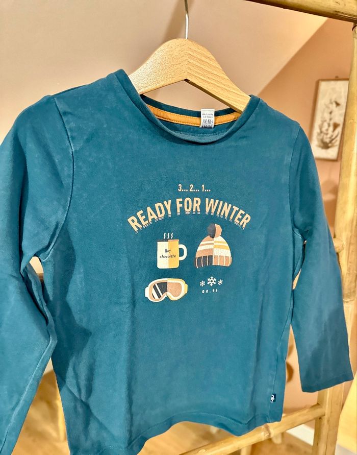 💜 Teeshirt vert sapin motif hiver okaidi taille 5 ans 💜 - photo numéro 2
