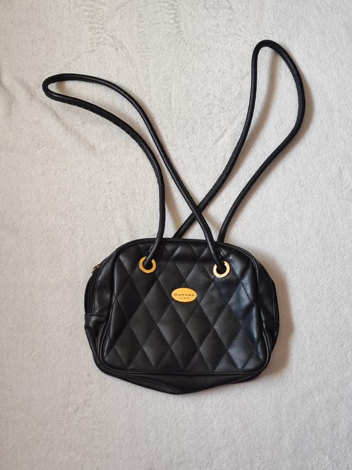 Sac à main vintage en cuir carven - photo numéro 1