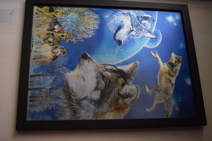 beau cadre holographique loup - photo numéro 3