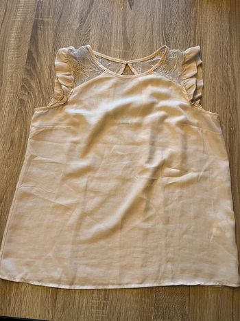 Blouse dentelle rose pale