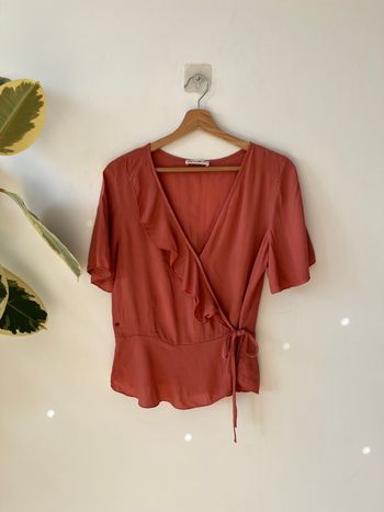 Blouse fluide cache cœur à volants - Brownie - Taille XS/S