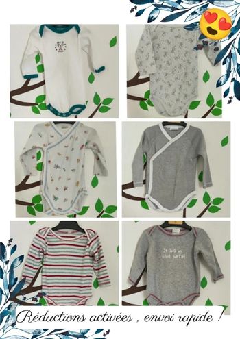 Lot bodies manches longues 3 mois