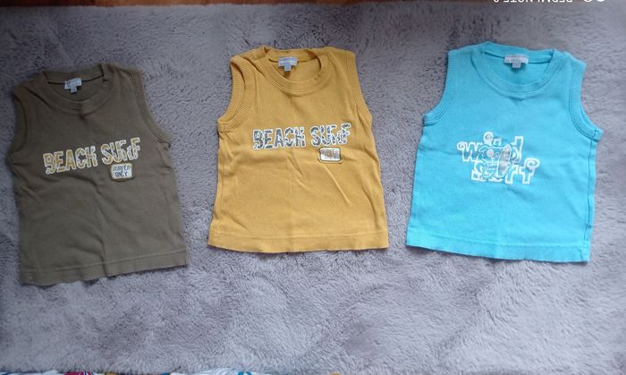 Lot de 3 débardeurs été garçon, Kimbaloo, taille 2 ans (24 mois) - photo numéro 2