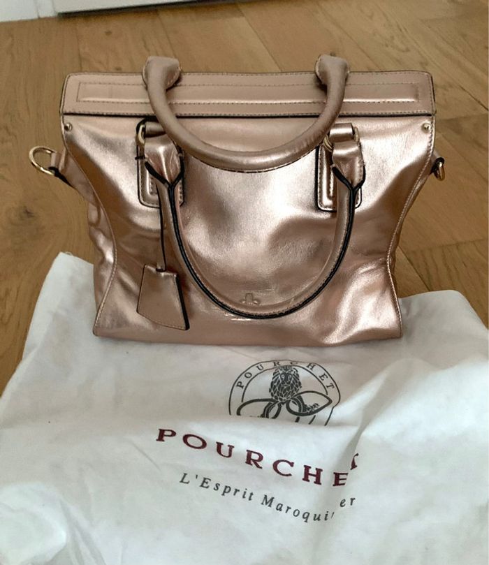 Sac Pourchet cuir métallisé - photo numéro 3