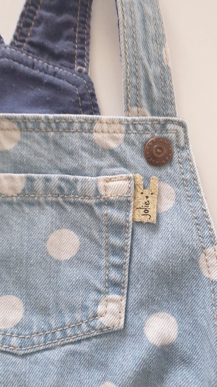 Robe en jean bleue à pois blancs - photo numéro 2