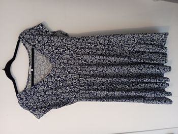 Robe col V blanche et bleu LH Taille L / 40