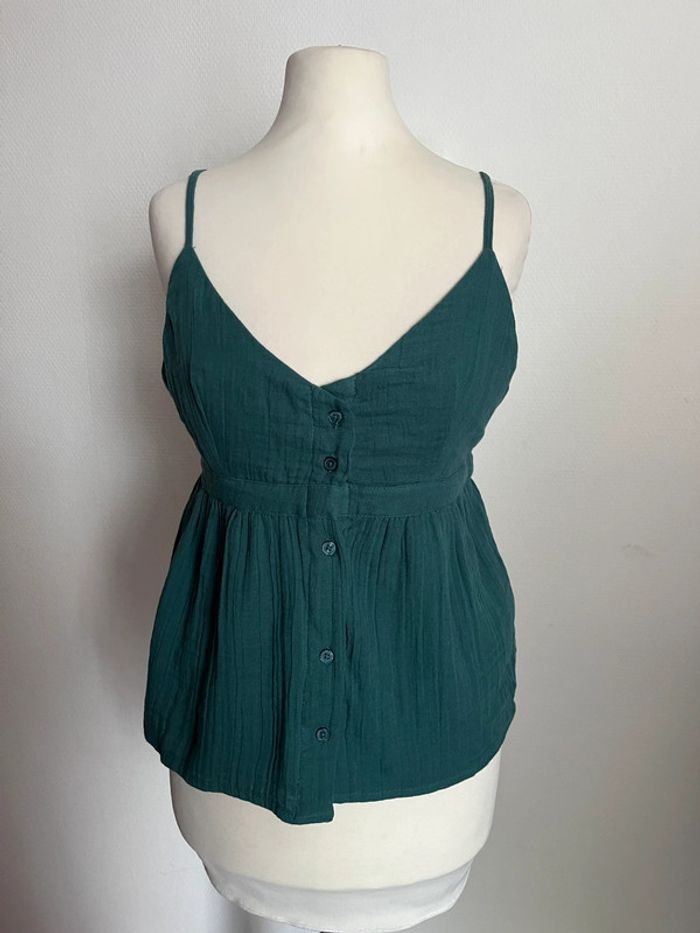 Top, débardeur bretelles ajustables vert taille XL 100 % coton