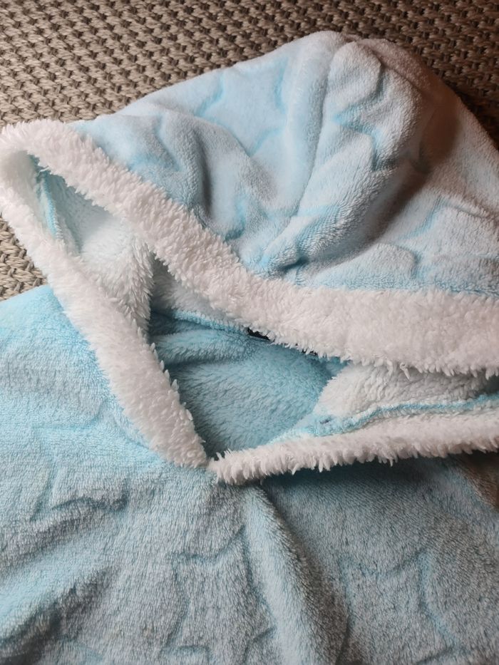 Poncho robe de chambre turquoise fille - 5 ans - photo numéro 4