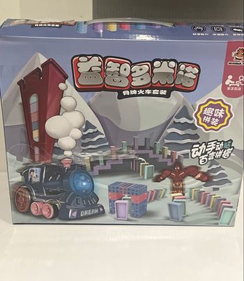 👉 Jeu de construction domino + train – Neuf – Jeu éducatif enfant