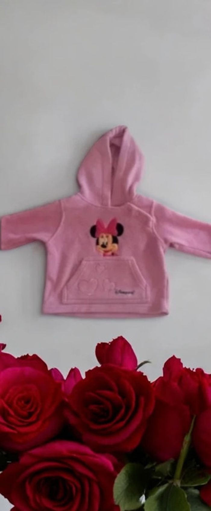 🌹 sweat à capuche rose Minnie Mouse fille taille 6 mois🌹