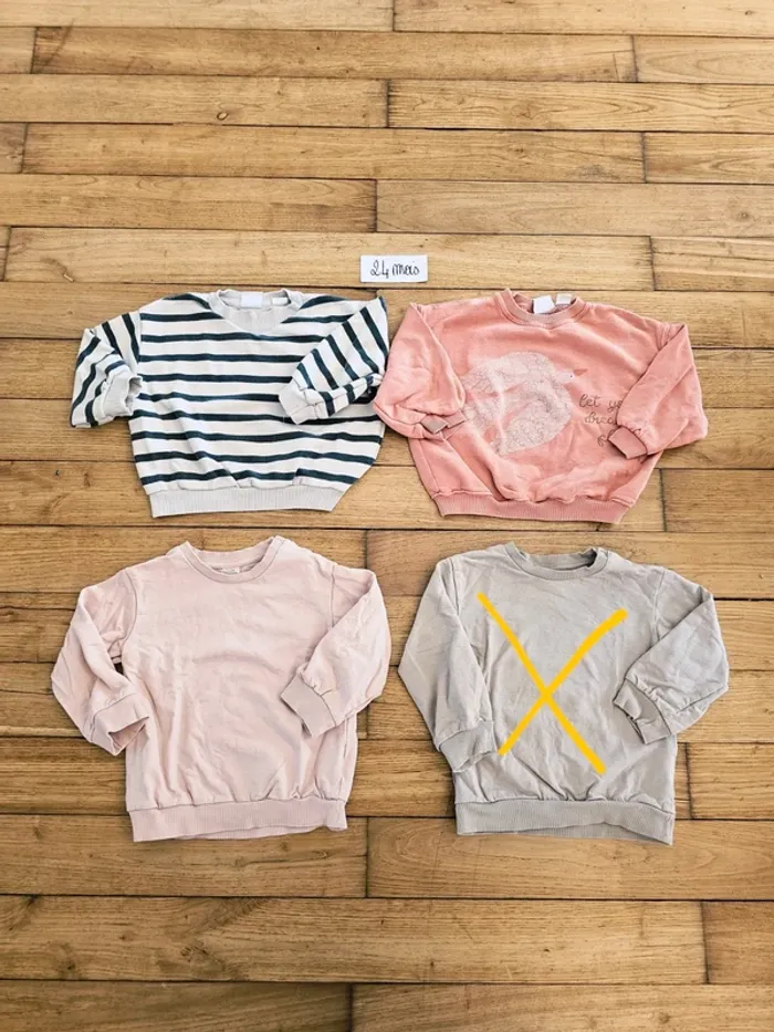 Lot 3 pulls sweat sweat-shirt bébé fille 24 mois 2 ans
